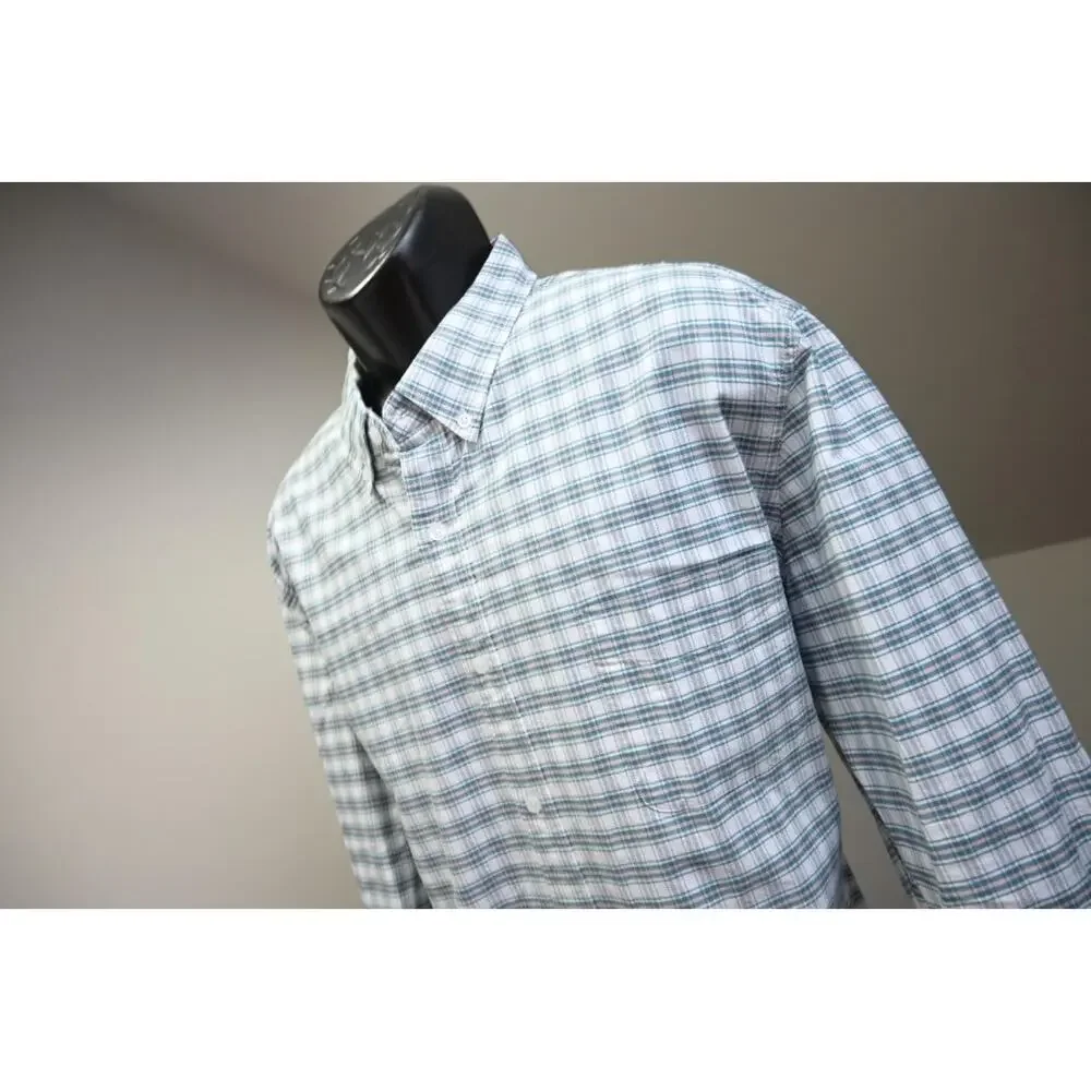 J‎ Crew Flex Oxford Slim Fit Dress Shirt Plaid Button Up Mens Sz 2XL XXL